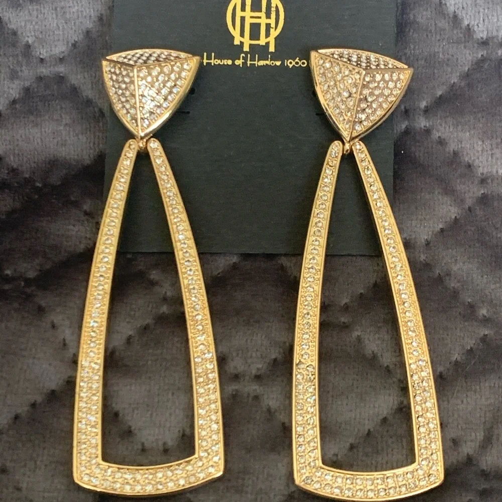 House Of Harlow Gold Tone Mesa Door Knocker Earrings